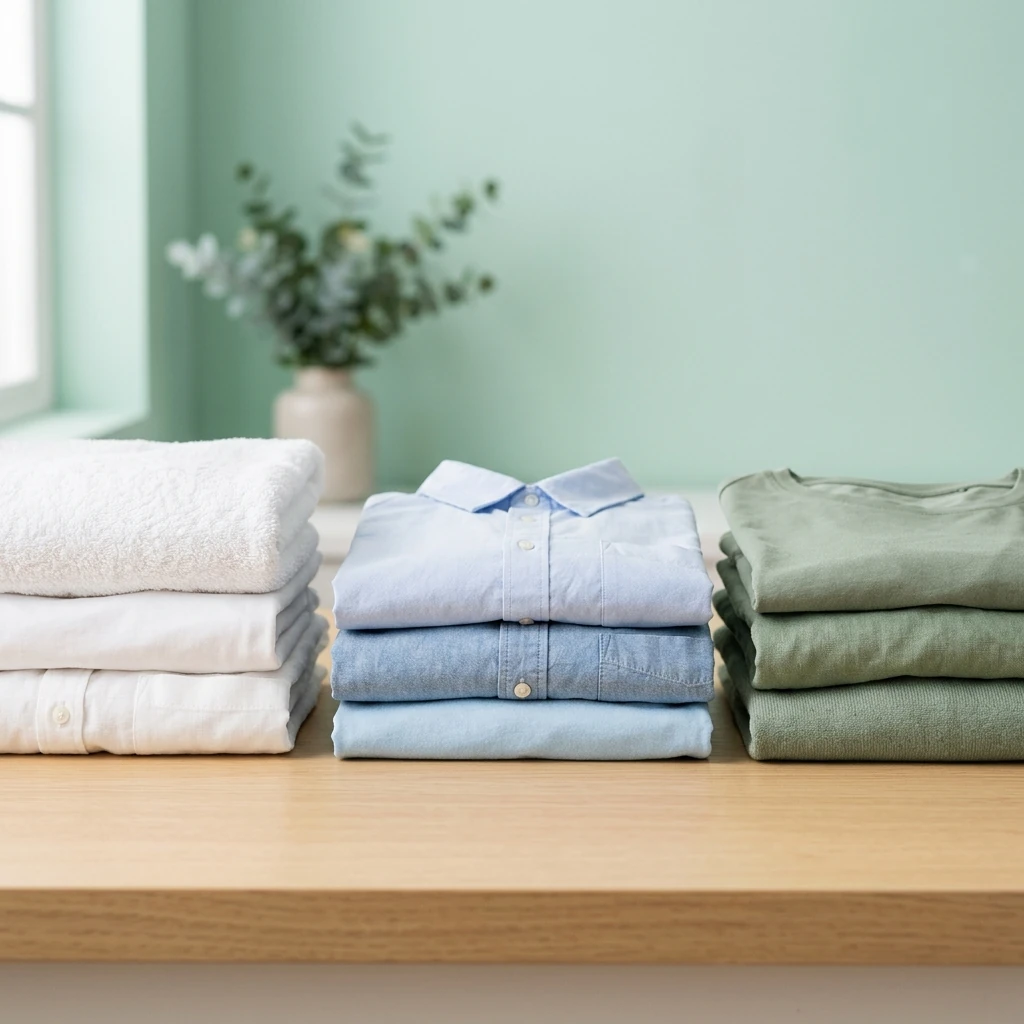 Neatly folded everyday laundry